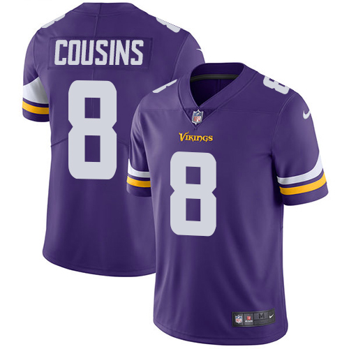 Minnesota Vikings 8 Limited Kirk Cousins Purple Nike NFL Home Men Jersey Vapor Untouchable